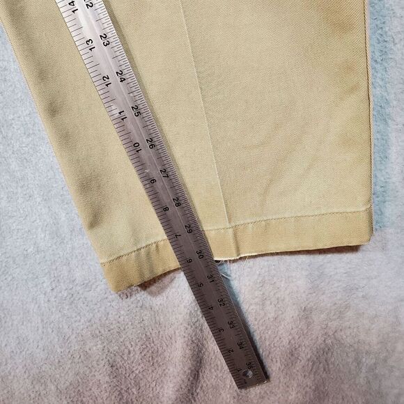 L.L. Bean Pants Mens 35 Tan Chino Cotton Comfort Waist Flat Front Regular Fit - Picture 6 of 8